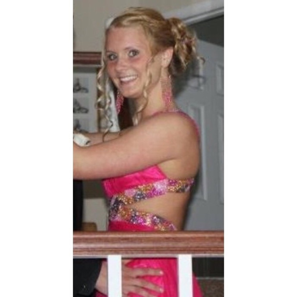 Pink Beaded Prom Dress - Picture 3 of 3